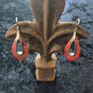 Silpada Red Sponge Coral Earrings
